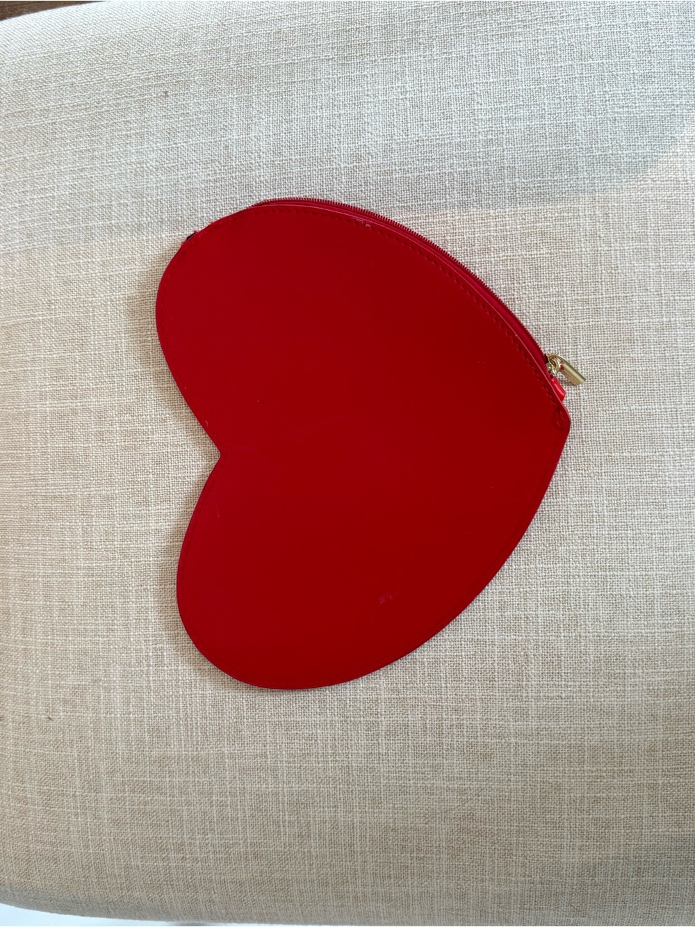 Red Heart-Shaped Zip Pouch - Women's Wallet